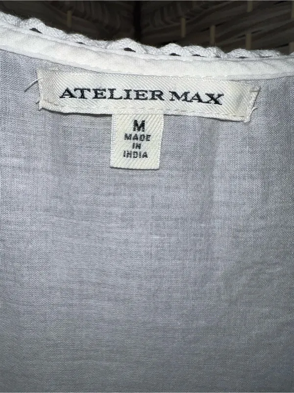 Atelier max White Embroidered Sleeveless Peplum Top - Image 4