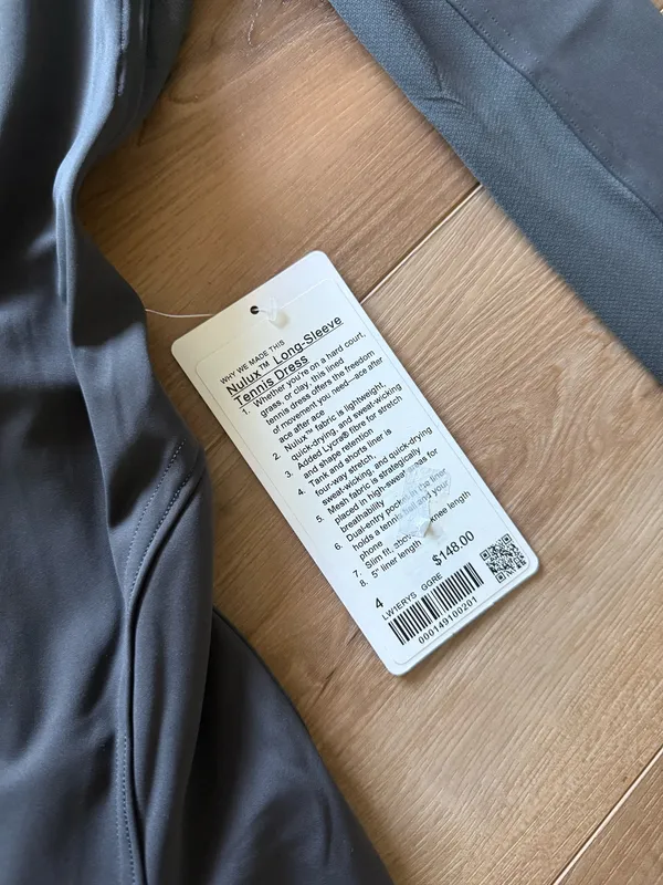 NWT Lululemon Nulux Long Sleeve Tennis Dress - Image 2
