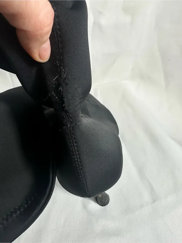 Sh32. Zara Black Stretch Sock Bootie - Fashion Heel - Image 4
