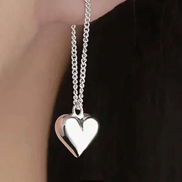 Elegant Silver Heart earrings. Hypoallergenic - Image 2
