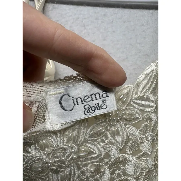 Vintage Y2K Cinema Etoile Lace Camisole Tank Cream Layering Coquette Fairy - Image 3