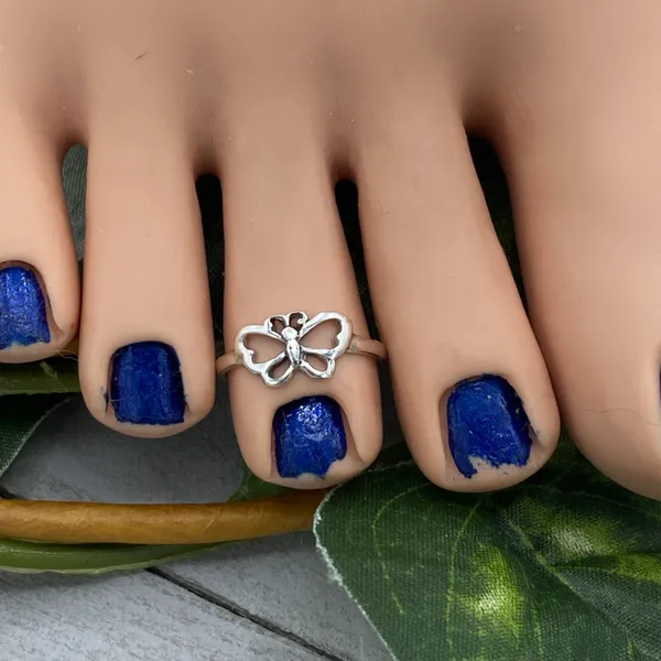 Sterling Silver Butterfly Toe Ring Midi Ring - Image 4