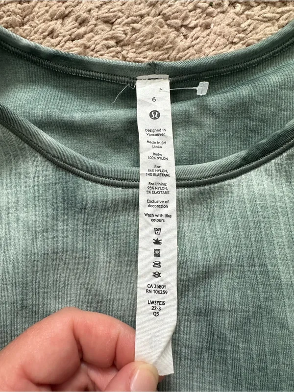 Lululemon Ebb to Street Long Sleeve Shirt Marble Dye Tidewater Teal Size 6 - Image 5
