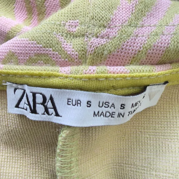 Zara Women’s Small Green Pink Abstract Swirl Corset Crop Top Y2K Retro Casual - Image 4