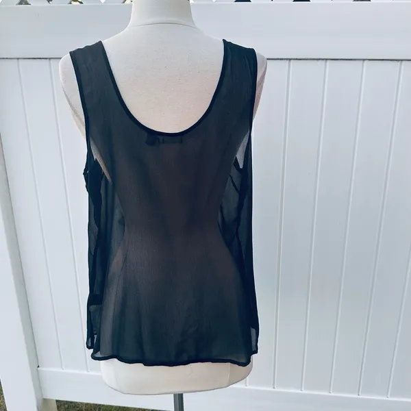 Ecote Sheer black tank with metallic beads and sequins - Image 9
