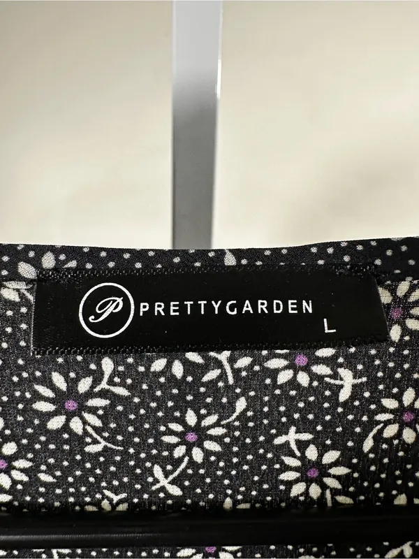 S183. Pretty Garden Black Floral Wrap Maxi Dress - Image 2