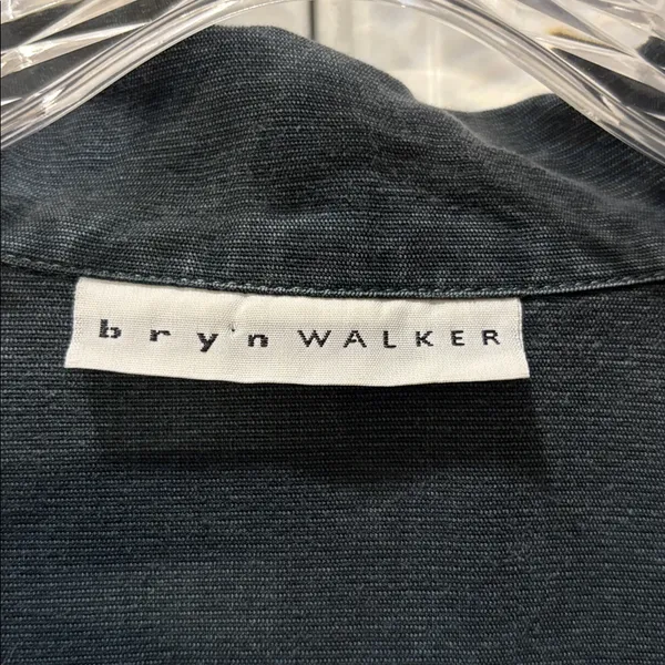 Bryn Walker Long Sleeve Button Up Jacket Size L Black Tencel Pockets Lagenlook - Image 6