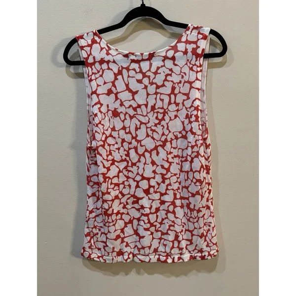 Michael Simon Sweater Vest White Red Floral Tank Top 3D‎ Artsy Whimsy Size XL - Image 3