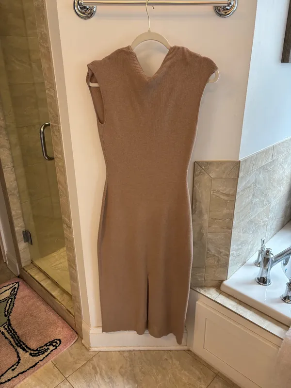 Boutique Parisian Beige Sweater Midi Dress - Image 3