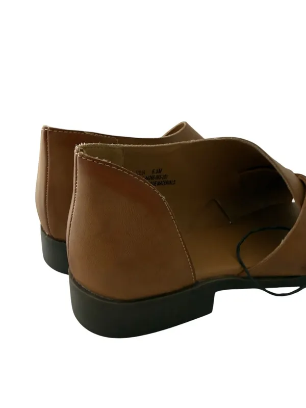 New FRYE AND CO. Tulia Cognac Vegan Leather Criss Cross Open Instep Sandals 6.5 - Image 8