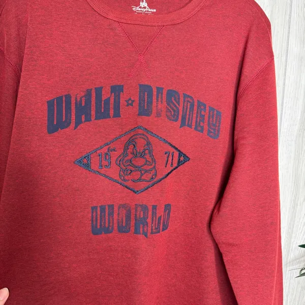 Disney Parks Walt Disney World Grumpy Embroidered Crewneck Sweatshirt L Large - Image 4