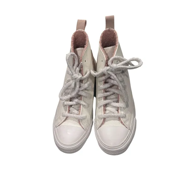 Size 7.5 Converse Perfect is Not Perfect White Leather High Top womens Sneakers - Image 6