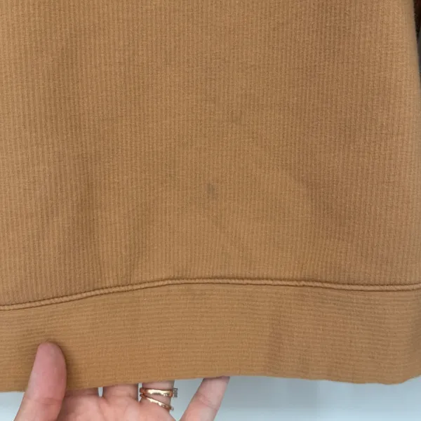 Madewell MWL Ribbed Funnel Neck Sweatshirt Pullover‎ Tan Brown M - Image 3