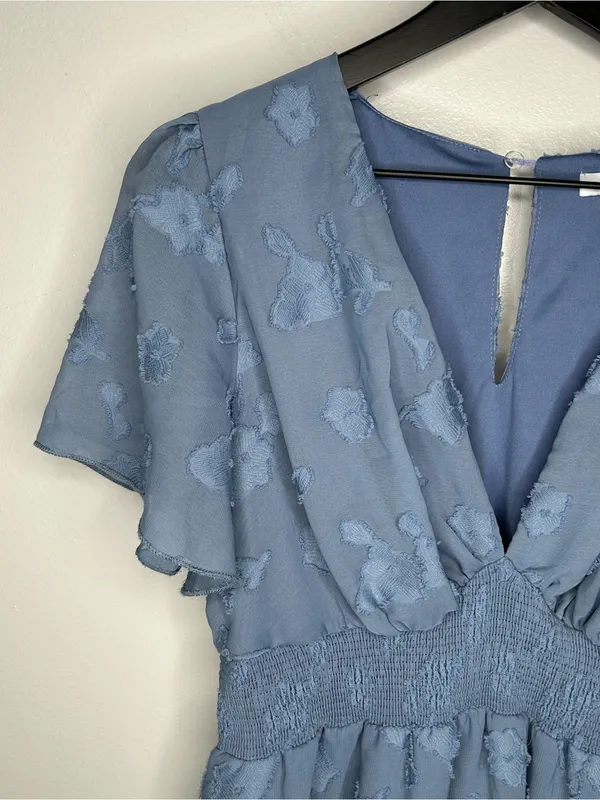 Baltic Born June Blue Smocked Midi Dress Size XL - Image 7
