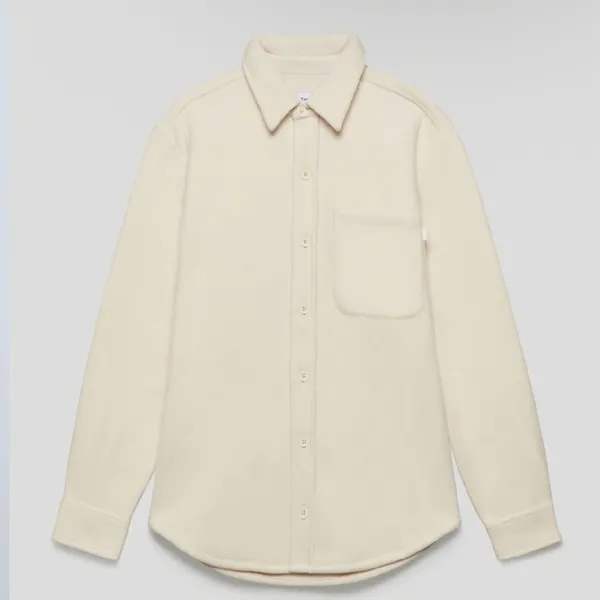 TNA‎ | Women's Oversized Fleece Button Up Polar Shirt Jacket, Whisper White, XL - Image 2