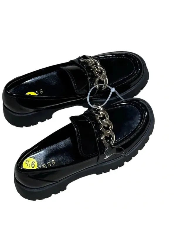 NEW Guess Women's 1.5-Inch Platform Heel Chain Loafers Black - Image 5