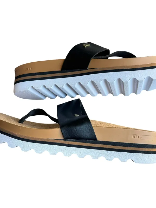 Reef - NWOB Cushion Sol Hi Platform Sandals Black Cork Footbed Thong Size 10 - Image 9