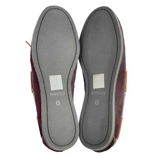 NEW J.Crew Haircalf Classic Womens Purple Leather Lace Up Flat Loafer Shoes Sz 9 - Image 4