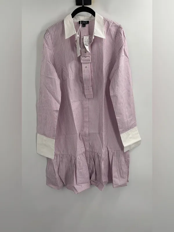 J.Crew Tiered shirt-dress in striped cotton poplin - Image 5