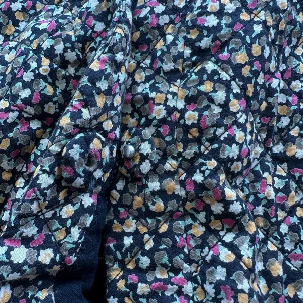 SAINT Tropez OanaSZ Quilt Vest M floral print sleeveless belted Pockets - Image 10