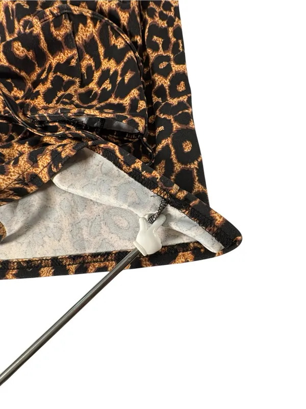 PrettyLittleThing Leopard Print Bodycon Midi Dress Women’s 12 Y2K Animal Print - Image 10