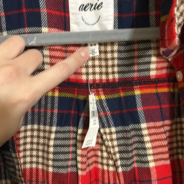 AERIE Flannel Sleepwear Shirt Size Medium NWT - Image 2
