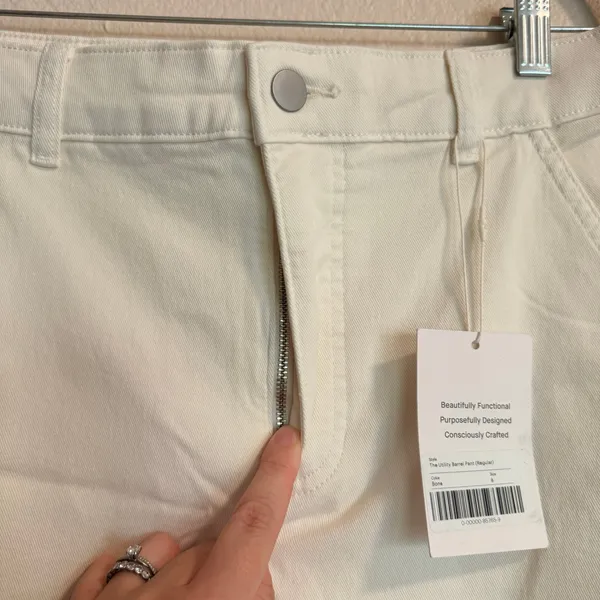 Everlane The Utility Barrel Pant Bone White Organic Cotton High Rise Size 8 NWT - Image 7
