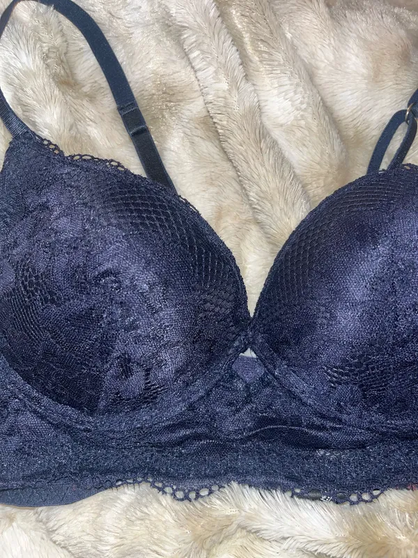 TJ Maxx Blue Lace Push-Up Bra - Image 2
