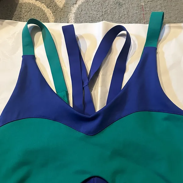 Nike Women's Dual-Tone Sports Bra - Teal and Royal Blue - Image 3