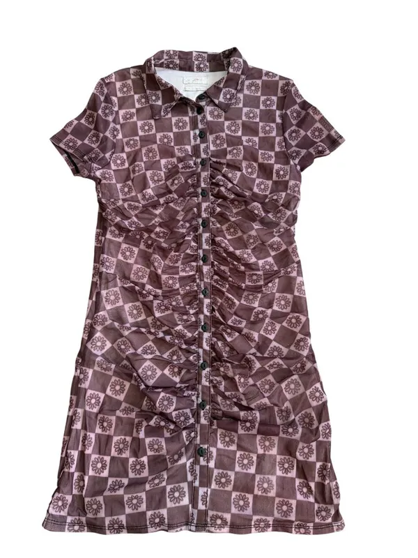 URBAN OUTFITTERS Brown Y2K Button Down Dress Size Large - Image 5