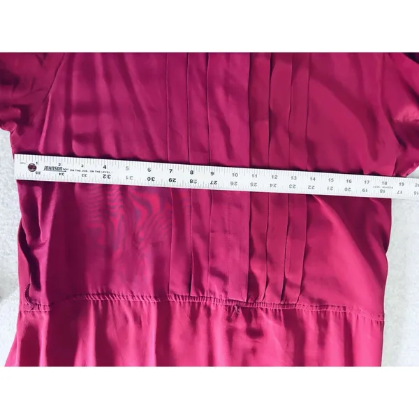 Vintage Maggy London by Jeannene Booher 100% Silk Dress 12‎ Magenta Pink Classic - Image 12