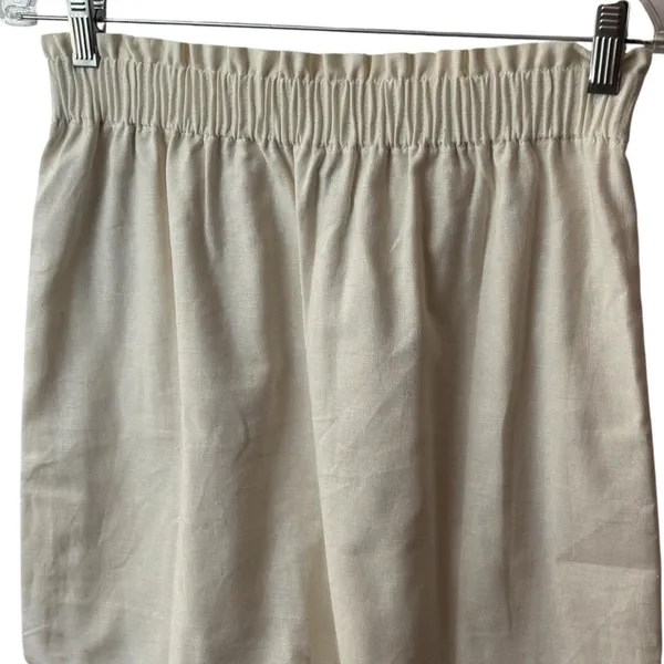 NEW J.‎ Crew Linen Blend Ivory Lined Scallop Hem Skirt Coastal Minimalist 4 - Image 6