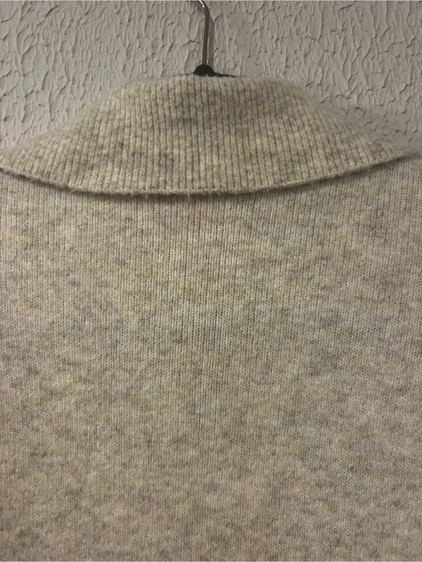 Abercrombie & Fitch Cream Collared Log Sleeve Midi Sweater Dress size X Small - Image 6