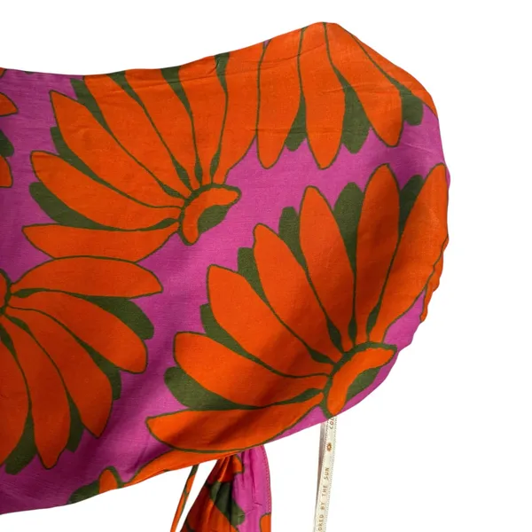 Farm Rio Copacabana Orange Printed One Shoulder Cut Out Maxi Dress Size Large - Image 9