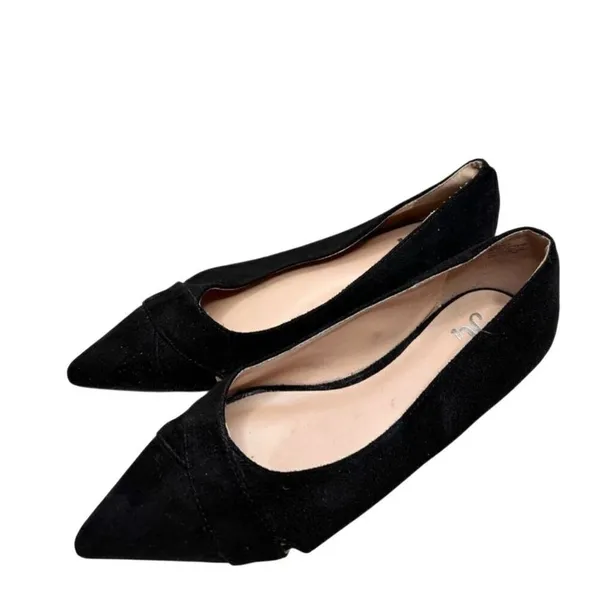 Journee Collection Flats Size 6 Black Pointed Toe Slip On Winslo Lightweight‎ - Image 2