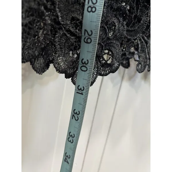 Lace Faux Leather Corset Black Size 3XL Runs Small Lace Sides/Skirt Boning Zip - Image 2