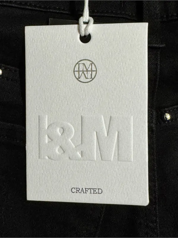I&M High Rise Black Barrel Studded Jeans - Image 10