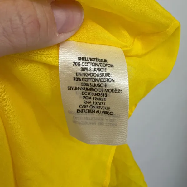 Alice + Olivia Dress Womens S Yellow Silk Cotton Tie Back Mini‎ Boho Luxury - Image 6