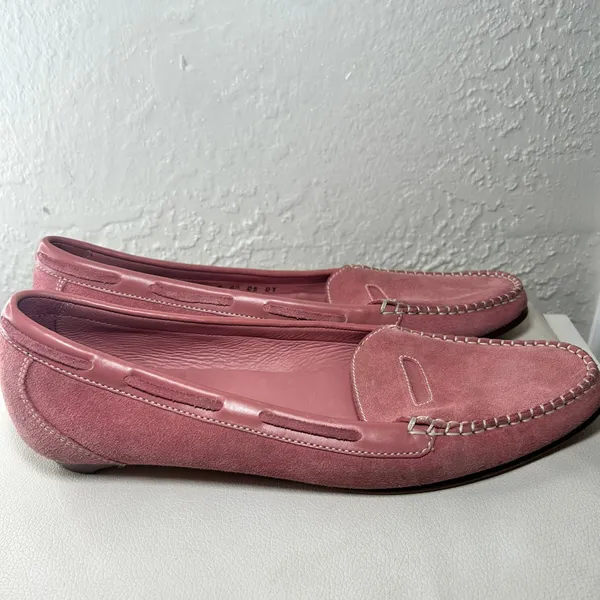 Cole‎ Haan Pink Suede Leather Driving Moccasins Loafers Women's Size 8 AA - Image 4