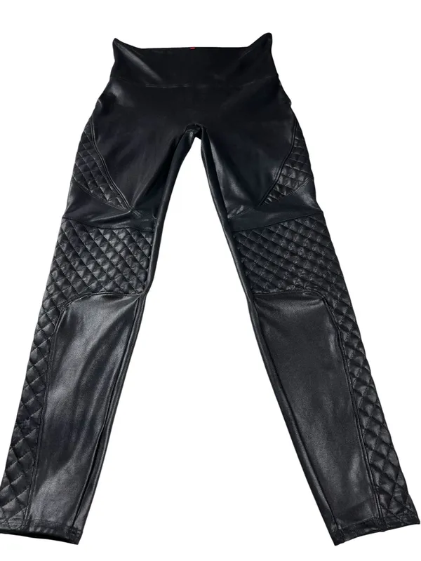 Spanx Quilted Moto Black High Rise Leggings Women’s Size Large - Image 6