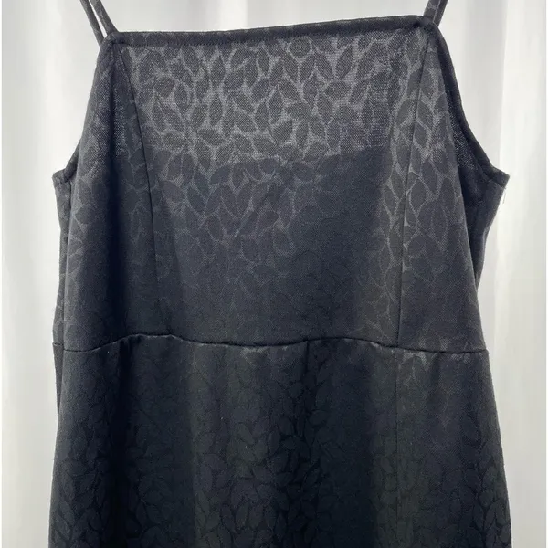 Zara Textured Weave Printed Slit Midi Dress in Black Size‎ Large - Image 5