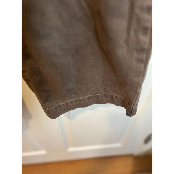 American Eagle Wide Leg Jeans Women's 14 Brown Cropped Button Fly Front Pockets - Image 6