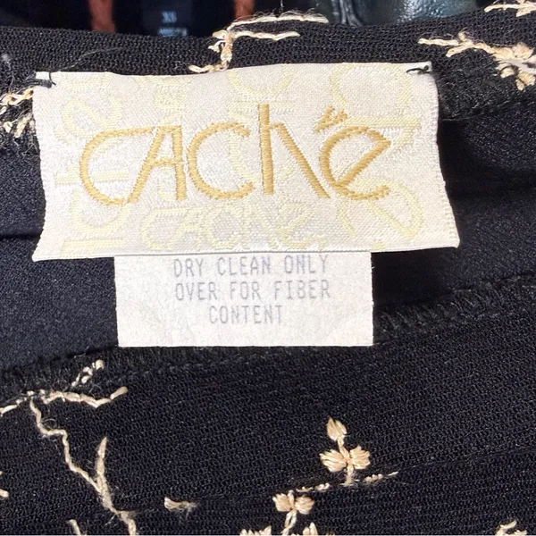 Cache Black High-Low Embroidered Floral Mermaid Skirt - Image 12