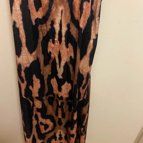 Pretty Litte Thing Womens Satin Tank Maxi Dress Size 4 Leopard Print Cutout NWT - Image 8