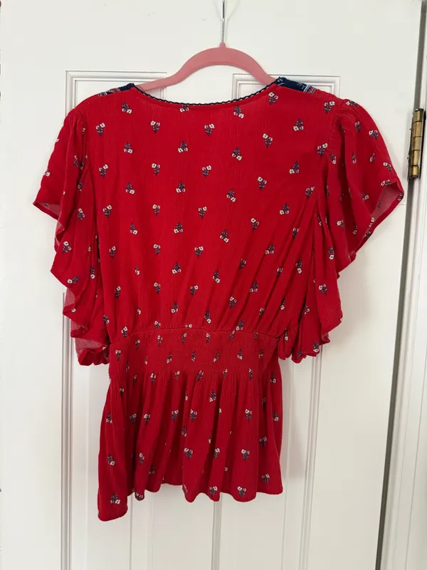 Francesca's Red White and Blue Ruffle Top - Image 2