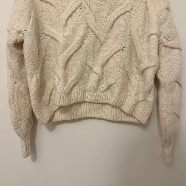 Madewell Somervell Modern Cable knit Turtleneck Sweater Size XS wool Oversized - Image 4