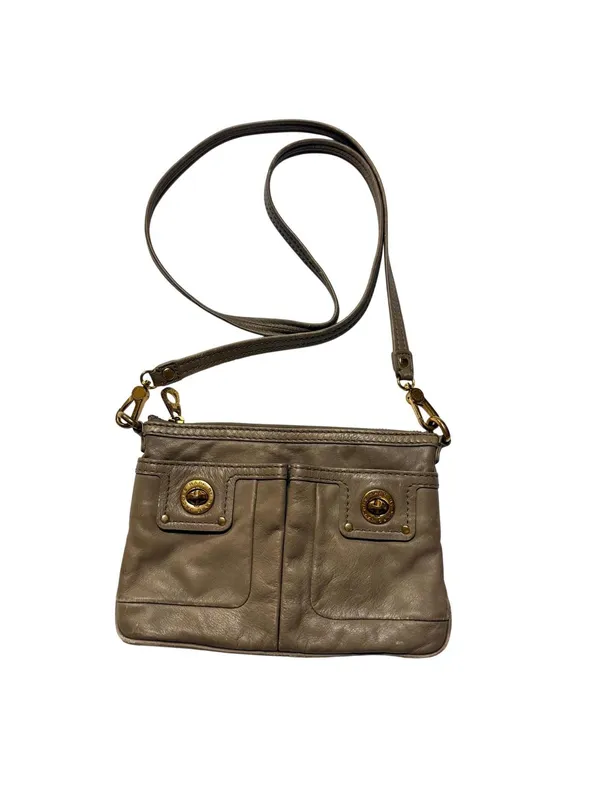 Marc Jacobs Brown Leather Crossbody BagSmall Zip Shoulder Purse Adjustable Strap - Image 2