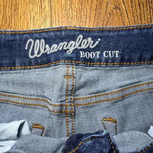 Wrangler Bootcut blue‎ Jeans Medium Wash Stretch Denim Womens 30x32 y2k western - Image 9