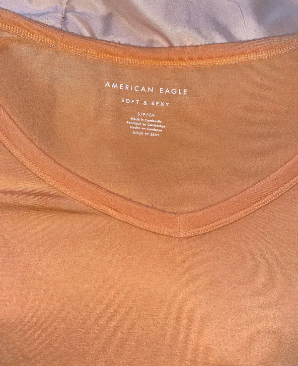 American Eagle Outfitters Light Orange Shirt - Image 2