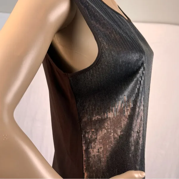 600 west Ombré Sequin Sleeveless Women's Top Size‎ Medium Brown - Image 7